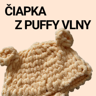 Detské čiapky s uškami z puffy vlny